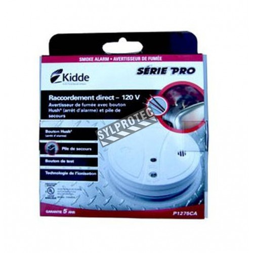 Ionization smoke detector, 120 V AC and 9 V.