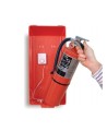 Cabinet alarm for portable fire extinguisher, great for reducing extinguisher theft.