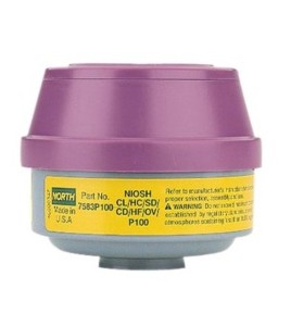 North approved organic vapors/acid gases combined cartridge for respiratory protection series 5400, 7600 & 7700. Sold in pairs.