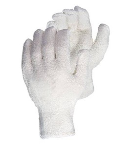 Cotton terry glove for men with an "Oil-bloc" nitrile lining ANSI heat resistant 3. THT™ design by Superior. Sold by the pair.