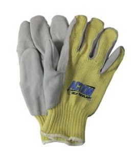 Action cut-resistant level A5 Kevlar knit  side-split leather glove. Available size from S to XL  Sold per pairs