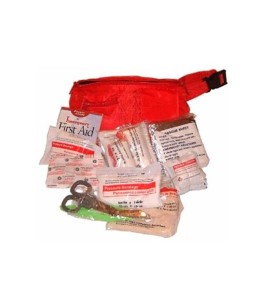 Waist pouch first aid kit for trauma.