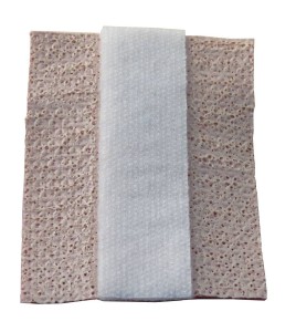 Elastic fabric bandage roll, 6 cm x 5 m (2.4 in x 16 ft), to cut as needed.