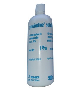 Dovidine antiseptic iodine solution, 450 ml.