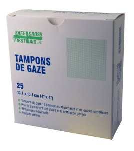 Sterile gauze pads, 4 x 4 in, 25/box.