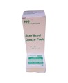 Sterile gauze pads, 2 x 2 in, 100/box.