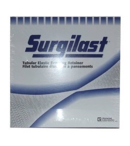 Surgilast tubular elastic bandage, latex-free, size 3 (medium hand, arm, leg, foot).