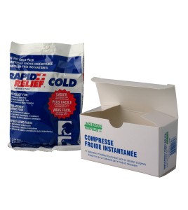 Instant cold pack in a boxed bag, 4 x 6 in.