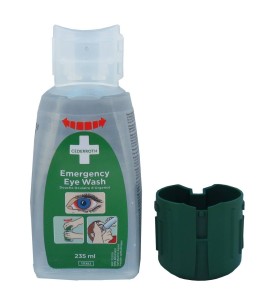 Solution Cederroth pour lavage oculaire d'urgence.