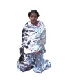 Weatherproof reflective mylar disposable emergency blanket, 204 x 140 cm (56 x 80 in).