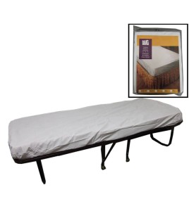 Couvre-matelas housse en vinyle blanc, pour lit d'une place.