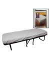 Couvre-matelas housse en vinyle blanc, pour lit d'une place.