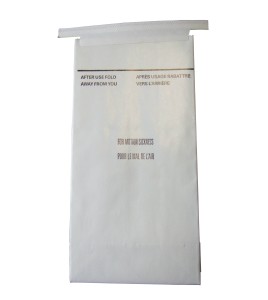 Emesis bag for sickness, white paper, sold individually.