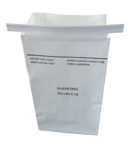 Emesis bag for sickness, white paper, sold individually.