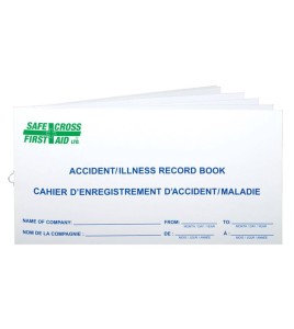 Report booklet for workplace accidents, incidents and illnesses, for first aid.