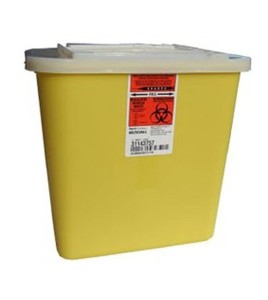 General purpose sharps waste container, 7.6 L (2 US gallons).