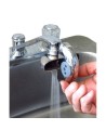 eyePod faucet-mounted eyewash with anti-scald valve, ANSI Z358.1 compliant.