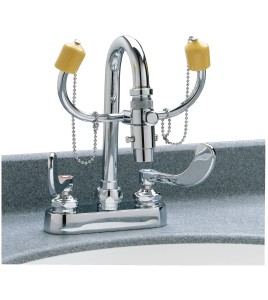 Faucet eyewash station for laboratories, certified ANSI Z358.1-2009.