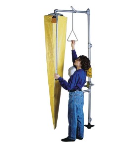 Bradley telescoping funnel for testing emergency showers, 2.1 m (7 ft), nylon.