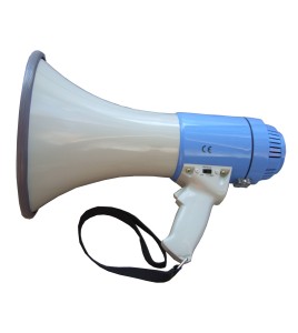 Megaphone 25 watts, range of 1 milles with Whistle.