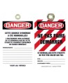 Plastic french tags ne pas faire démarer (Do not start), pack of 5 units.