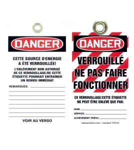 Plastic french tags Ne pas faire fonctionner (do not operate), pack of 5 units