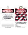 Plastic french tags Ne pas faire fonctionner (do not operate), pack of 5 units