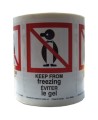 Stickers " KEEP FROM FREEZING" 2.5  in X 4 in, rolls of 500. Allows you to pay attention to the package during winter periods.