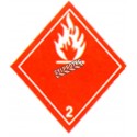 Gaz inflammable, classe 2, Étiquette autocollant 4 po X 4 po, rouleau de 500. Utiliser dans le cadre des procédures SIMDUT.