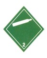 Non-Flammable Gas label, class 2, 4 in X 4 in, rolls of 500. Use under WHMIS procedures.