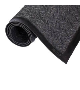 Carpette d’entrée de marque Ecoplus, 3/8 po, gris foncé, faite avec des matériaux recyclés.