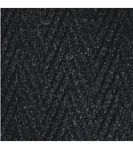 Chevron entrance carpet, 5/16 in made of charcoal gray polypropylene.