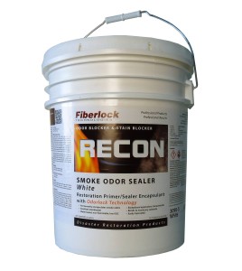 Recon™ smoke odor sealer coating based on titanium dioxide & heavy-duty alcohol to remove smoke odours. 5 gal US containers. 