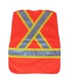 Fluorescent orange safety vest, adjustable M-XXL, CSA Z96 class 2, 100% polyester, 4 pockets.