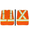 Fluorescent orange safety vest, adjustable M-XXL, CSA Z96 class 2, 100% polyester, 4 pockets.