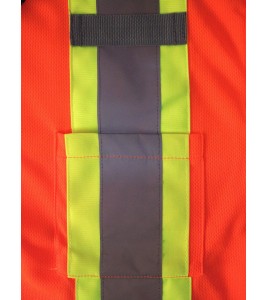 Chandail de signalisation en polyester orange CSA Z96-09, classe 2 niveau 2