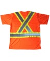 Chandail de signalisation en polyester orange CSA Z96-09, classe 2 niveau 2