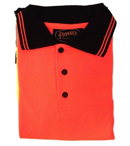 Polo  made of orange polyester, approved CSA Z96-09