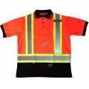 Chandail de signalisation orange de style Polo, classe 2 niveau 2