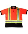 Chandail de signalisation orange de style Polo, CSA Z96-09, classe 2 niveau 2