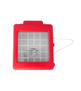 CATO™ red HDPE manual pull station cover with acrylic window, for flush-mounted pull stations.