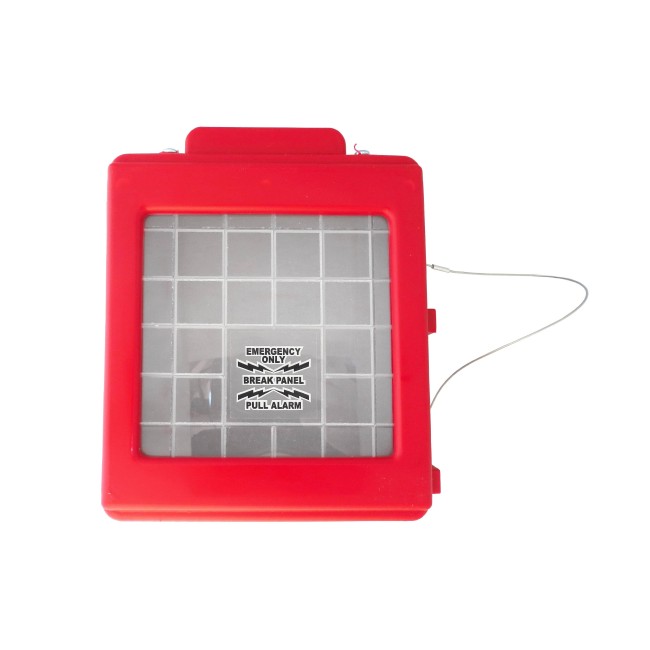 CATO™ red HDPE manual pull station cover with acrylic window, for flush-mounted pull stations.