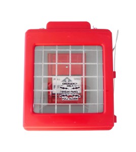 CATO™ red HDPE manual pull station cover with acrylic window, for flush-mounted pull stations.