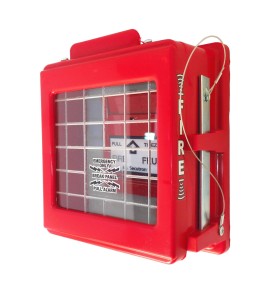 CATO™ red HDPE manual pull station cover with acrylic window, for flush-mounted pull stations.