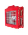 CATO™ red HDPE manual pull station cover with acrylic window, for flush-mounted pull stations.