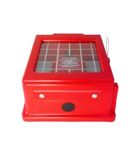 CATO™ red HDPE manual pull station cover with acrylic window, for flush-mounted pull stations.