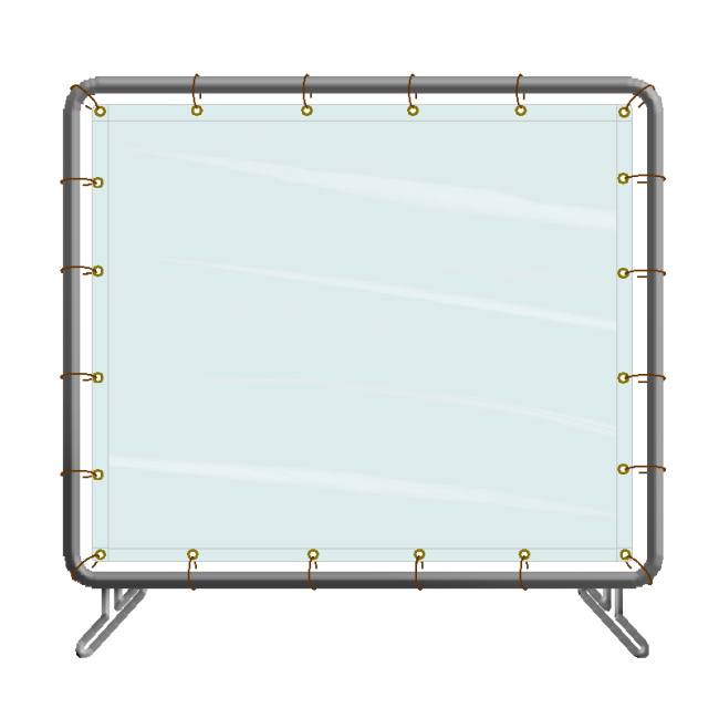 Portable vinyl welding screen, 5 x 4 ft, choice of color.