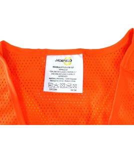 Fluorescent orange safety vest, CSA Z96 class 2, 100% polyester