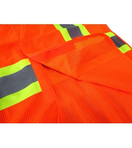 Fluorescent orange safety vest, CSA Z96 class 2, 100% polyester