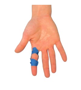 Blue fabric detectable bandages for knuckles, 3.8 x 7.5 cm (1.5 x 3 in), 50/box.